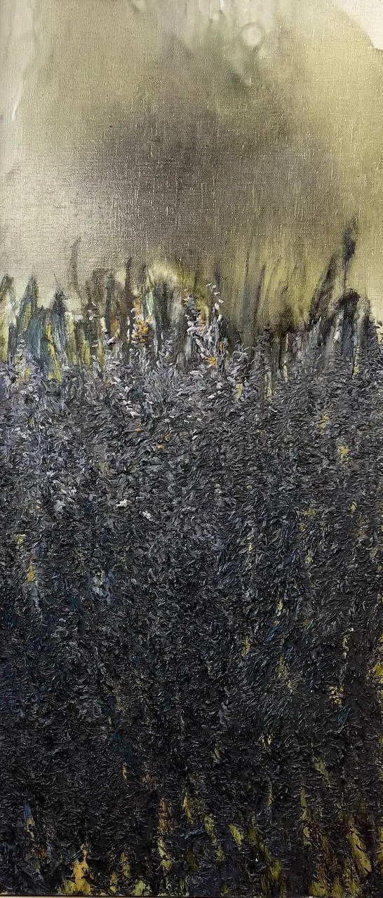 Image of 62 by Andriy Aksyutov, size: 180х80, made of полотно, олія, Painting medium, part of the Вертикалі series